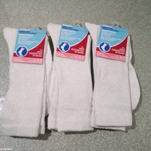 Men's 3 Pack Diabetic Comfort Extra Wide Toe Soft Sole Crew Socks White 6-12 NWT